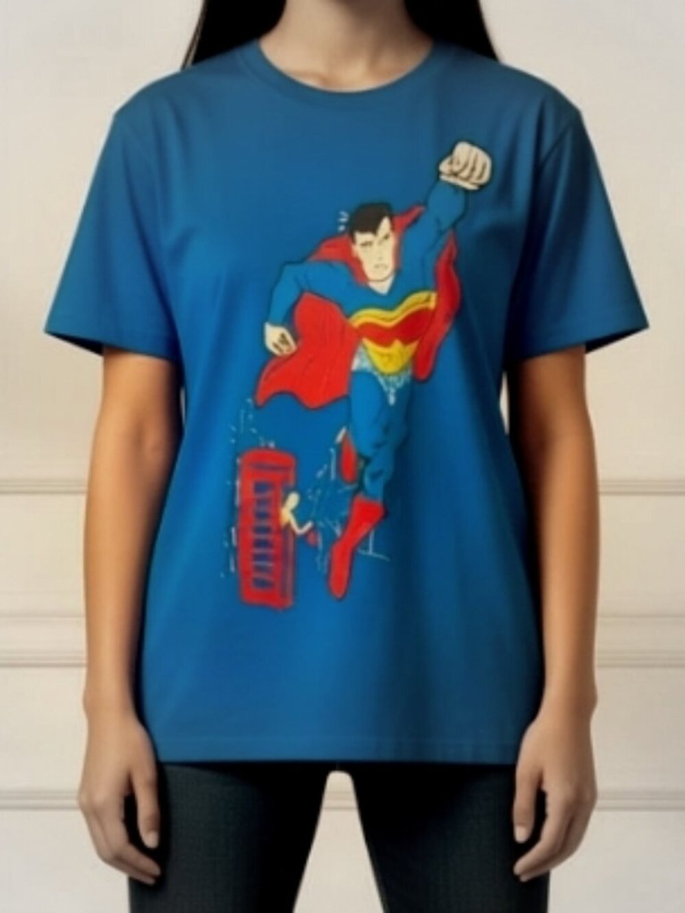 Superman Wonder Woman Graphic T Shirt Youth M Retro Y2K DC Comics Superhero